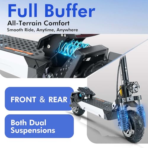 Electric Scooter Adults,1600W Fast Scooter,36 MPH Top Speed & 40 Miles Long Rang,10″ Off-Road Kick Scooter with Suspensions, Folding E Scooter for Teens and Adults,Commute Scooter