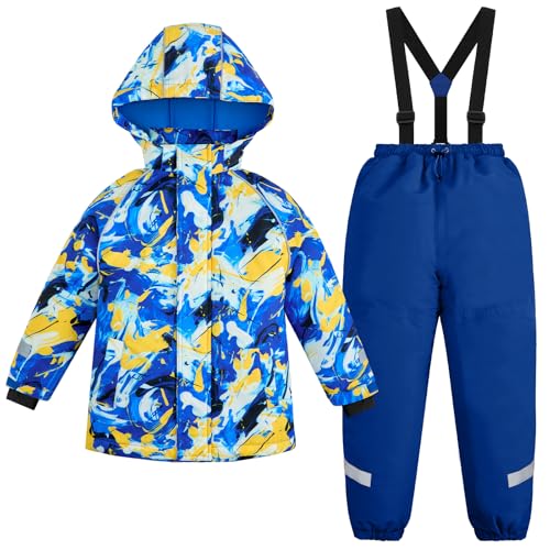 Gogokids Boys Girls Snowsuit Kids Winter Jacket and Snow Pants Set for 3-10 Years