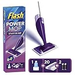 Flash Powermop Starter Kit – Spray mop with battery-powered deep clean. All-in-one mopping system for hard floors. Includes dry & wet mop for effortless cleaning.