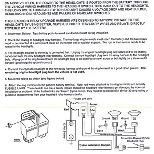 OCTANE LIGHTING Ceramic H4 7" Headlight 2 Headlamp Light Bulb Socket Plug Relay Wiring Harness