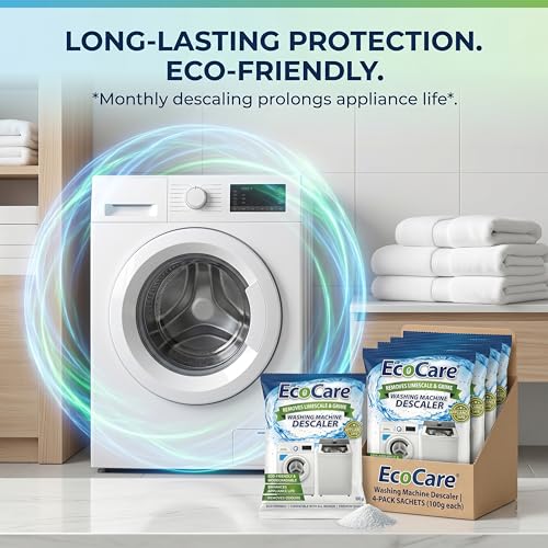 Image of EcoCare Washing Machine Descaler Cleaner | Deep Clean Residue Odor & Limescale Remover for Top and Front Load Washer Machines, Descaling Powder for Drum, Tub & All Internal Parts 100gm - PACK OF 4