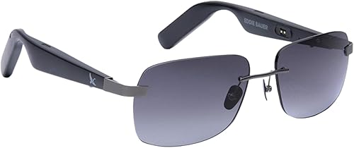 Eddie Bauer - Anteojos inteligentes para hombres con Bluetooth, anteojos inteligentes con lentes polarizadas UV400, altavoces de oreja abierta y