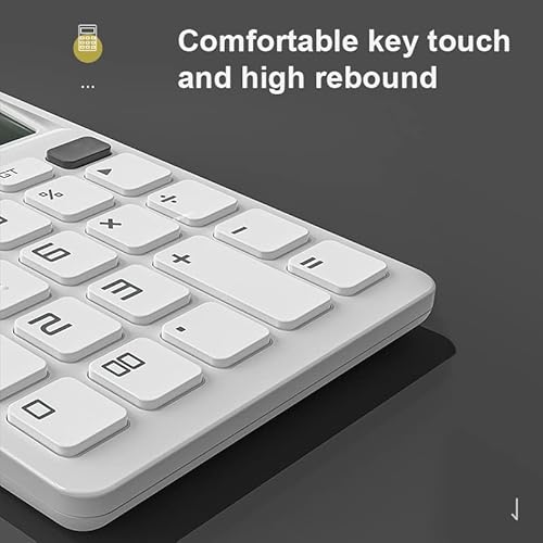 Eoocoo Desktop Calculator 12 Digit Basic Calculator With Large Lcd Display, Solar And Battery Dual Power For Office, School, Home & Business Use, Modern Design - White #TOP2