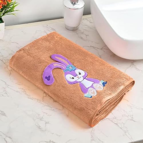 Image of Microfiber Kids Bath Towels Quick Dry Super Absorbent Super Soft Bath Towel for Babies Toddler-Baby Towel for Boys and Girls (Brown, Pack of 1)