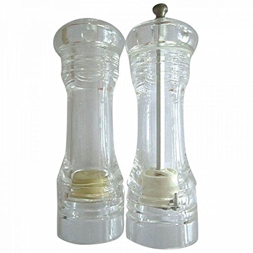 CONJUNTO MOEDOR DE PIMENTA E SALEIRO DE ACRÍLICO TRANSPARENTE