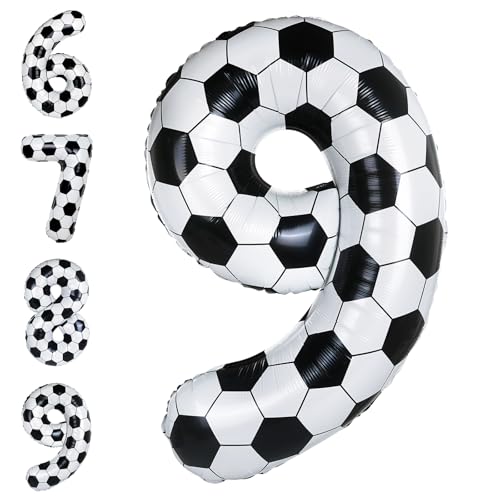 YIIHMEI Soccer Number 9 Balloons, 40 Inch World Cup Theme