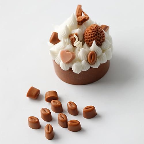 Miniatura 6 de QTMY Paquete de 4 55 mini moldes de silicona de granos de café para chocolate, caramelos, cubitos de hielo, gelatina, píldoras, golosinas para