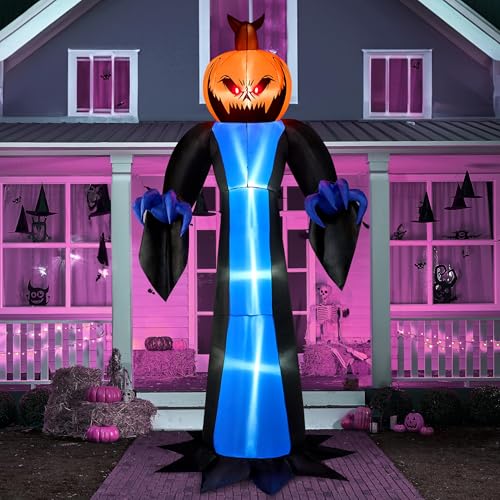 Image of Joiedomi 12 FT Tall Halloween Inflatable Giant Pumpkin Man with Built-in LEDs Blow Up for Halloween Indoor Outdoor Yard Garden Lawn Party Decoration