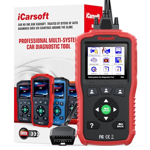 ICarsoft i980 OBD2 Scanner for Ben.z/Sprinter/Smart, ALL System Steering Angle Reset/Oil Reset Car Diagnostic Tool Car Code Reader- Battery Test/Live Data