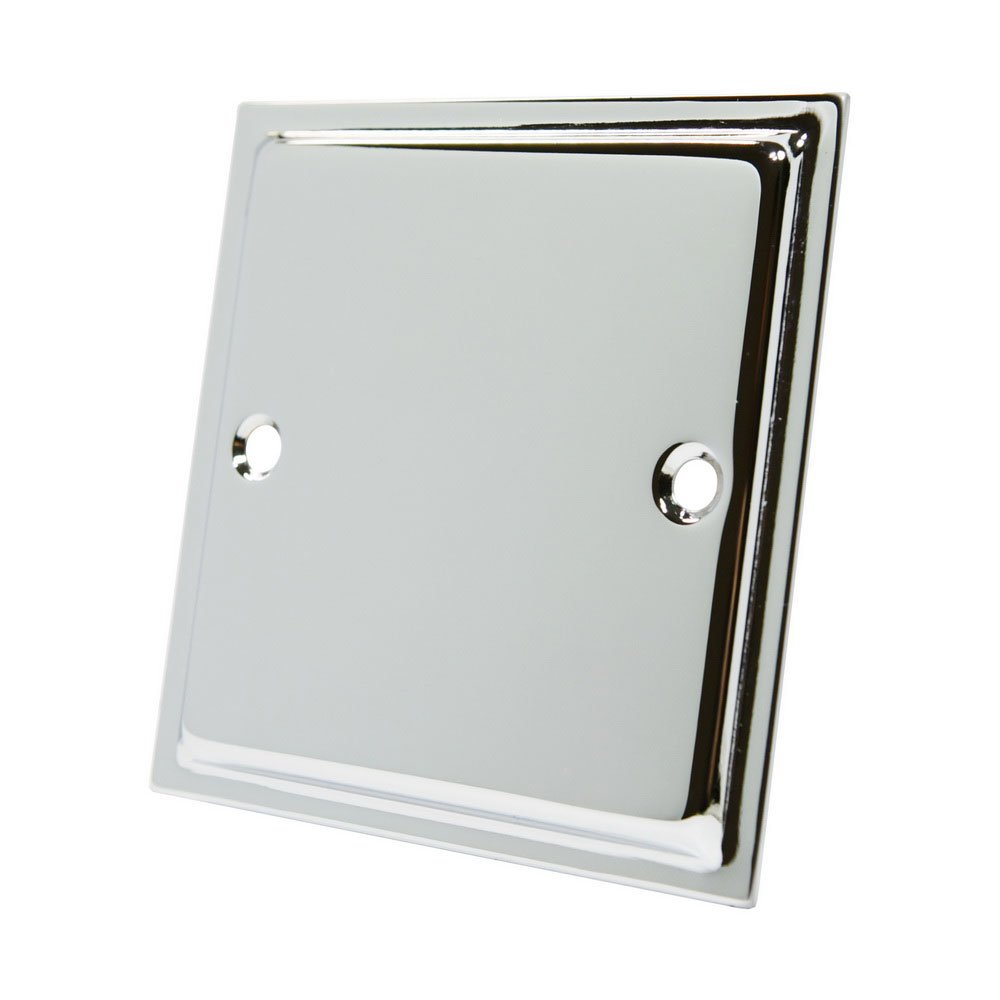 Slimline Polished Chrome Single Blank Plate - Electrical Blanking Plate 1-Gang