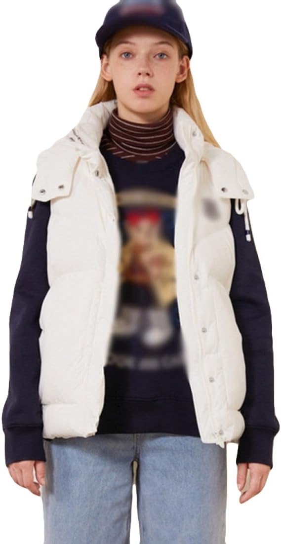 [シュウカ] ダウンベスト女性冬ジャケットダウンジャケット暖かいベストジャケットフード付きキルティングジャケット冬コートカジュアルダ