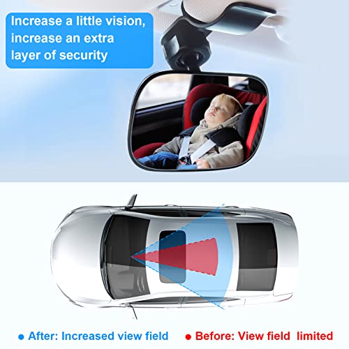 Image of Car Mirror for Baby, Dannisly Back Seat Baby Mirror, Toddler Adjustable Facing Rear View Convex - Accessories, Clip on Windshield or Sun Visor
