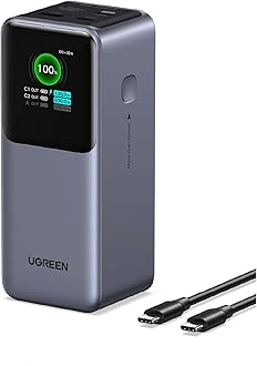 Nexode Power Bank 20000mAh 130W PD Fast Charging, 2 USB-C and 1 USB-A Portable Charger, Smart Digital Display Battery Pack for MacBook, iPad, Laptop, iPhone 17/16/15, Galaxy S25U, etc