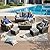 QUYZE Outdoor Patio Furniture Set-6 All-Weather Wicker Outdoor Furniture with Patio Recliner Chairs Adjustable Back Outdoor Patio Conversation Sets for Garden Porch Deck Grey