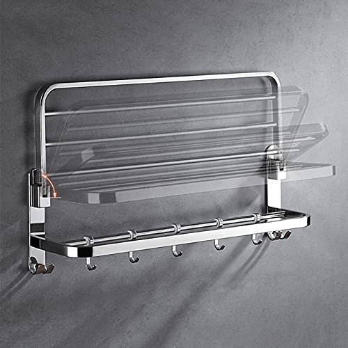 Étagère à serviettes Om pliante argent pour optimiser les petites salles de bain
