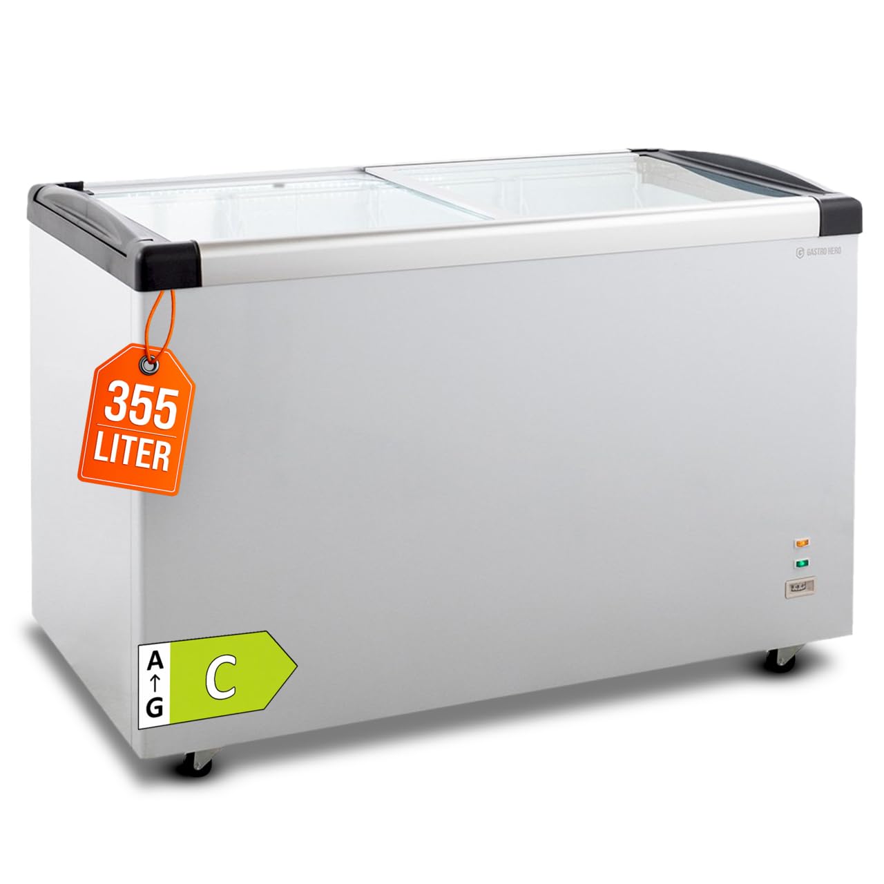 GastroHero Congélateur ECO 450 avec couvercle coulissant en verre | Fournitures de la restauration