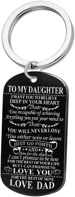 Sisadodoto My Daughter I Want You to Believe Love Dad Dog Tag Military Air Force Necklace Gift for Daughter Birthday Christmas Graduation Gifts from Dad
