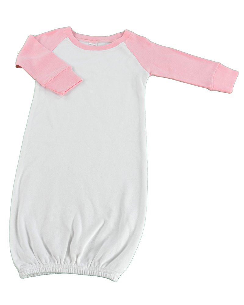 Monag Long Sleeve Raglan Baby Gown, Infant Baby Gown, Cotton Baby Gowns