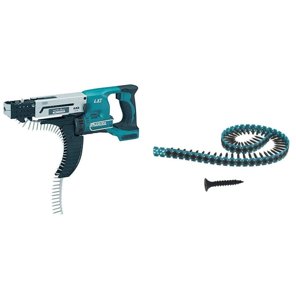 Makita DFR550Z Visseuse Automatique 18 V Li-Ion 4 x 25 à 55 mm (Machine Seule) & f-31153 35 mm Lots Vis pour dfr550 Doublure Sèche et 6843 (Pack de 1000)
