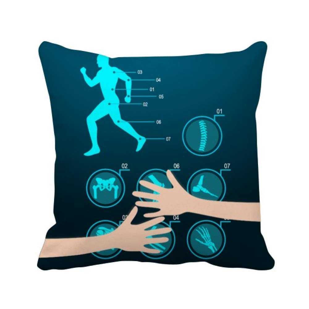 Coussin de Couvrir la Structure osseuse | Housse Déco Anatomie Humaine Squelette