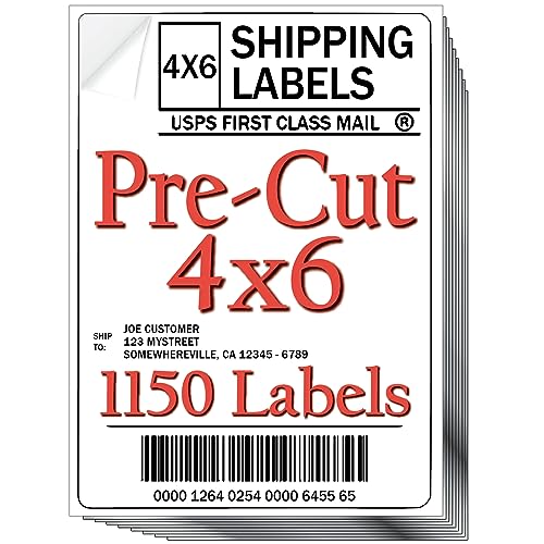 JETZAP Pre-Cut 4x6 Shipping Labels | Work on Most Inkjet and Laser Printers | Just Load & Print | USPS UPS FedEx for Home Printers | 1150 Pack