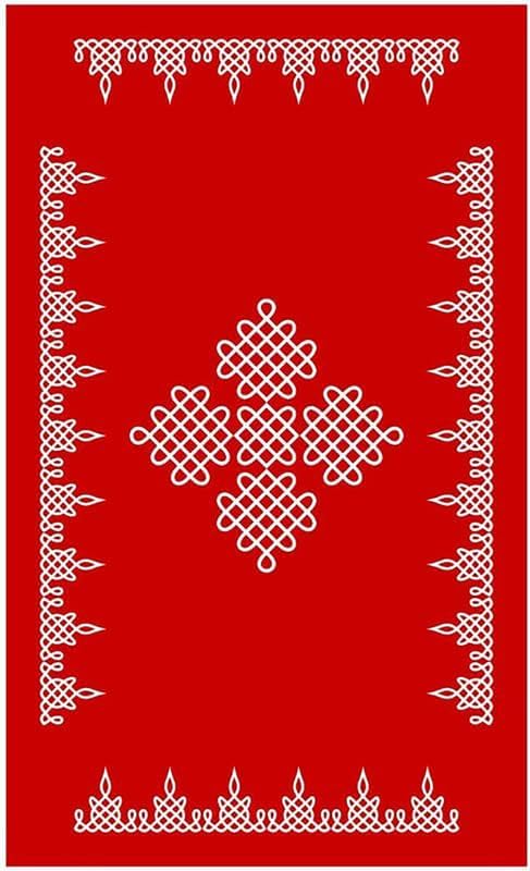 KaratKing Backdrop Cloth for Fuctions with Plain Red Decoration Cloth for All Functions and Photography (8X5) (Red Muggu)-image-10