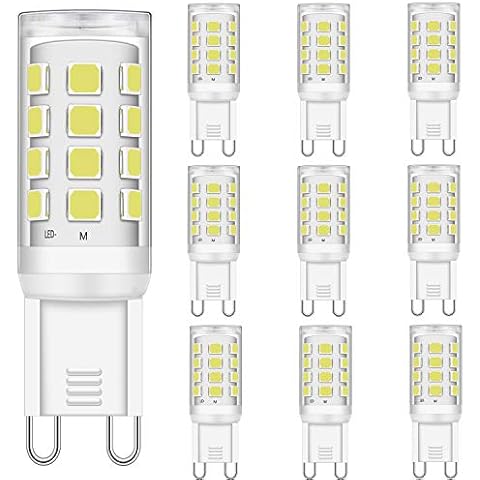 Brantoo G9 LED Bulbs 2W 2.5W Equivalent to 15W 20W 25W 28W 33W Halogen Bulbs, Cool White 6000K, CRI>85, G9 Socket Energy Saving Led Lamp, Non-Dimmable, No Flicker, AC 220-240V, 10 Pack Cover