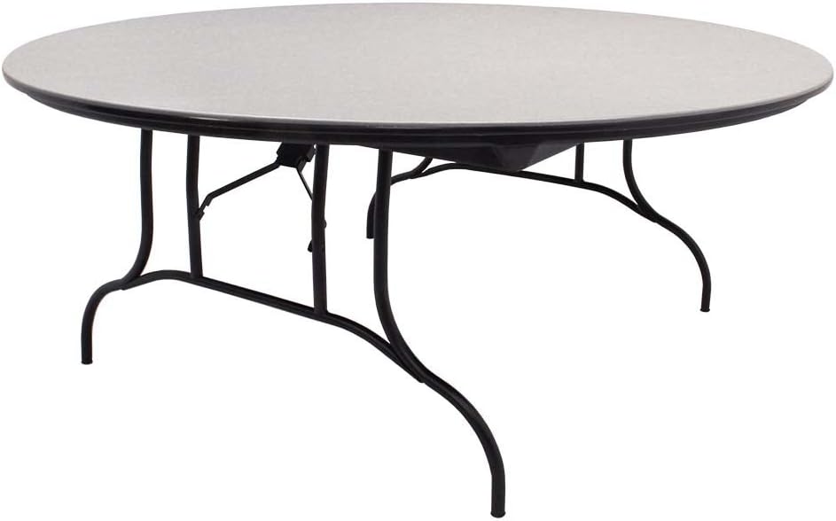 MityLite 72" Round ABS Folding Table - Beige, Grey, Speckled Beige, Speckled Grey (Grey)