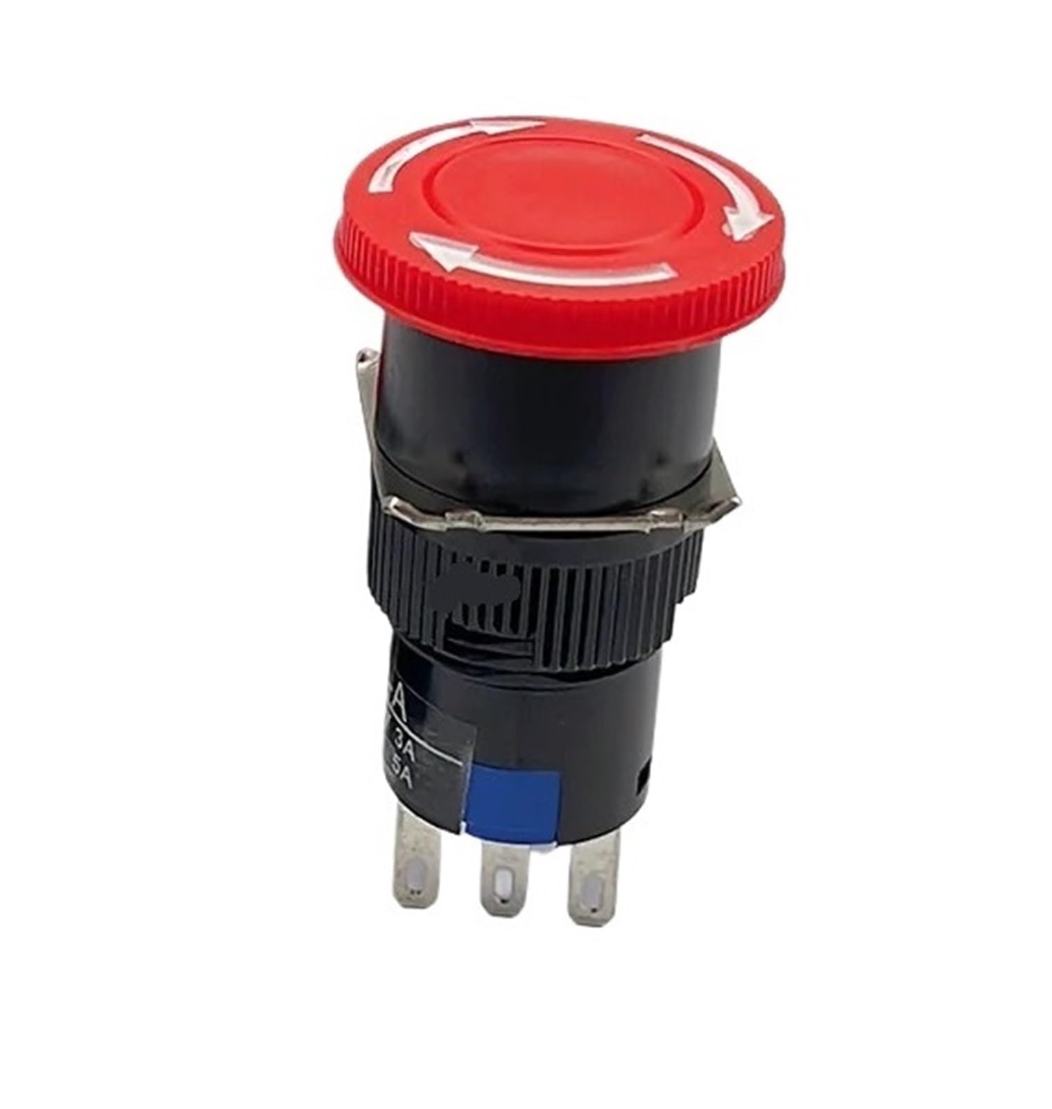 Bouton-poussoir d'arrêt d'urgence en forme de champignon rouge, 2 pièces, DC 30V 3A/AC 250V 1A