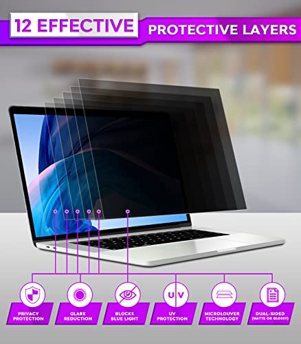 Image of PYS macbook air 13 inch privacy screen Compatible with MacBook Air 13.3'(Released in 2018-2021: A1932,A2179,A2337)-Anti Glare，Webcam Cover Slider，Provide Privacy, Ultra Slim，Easy On
