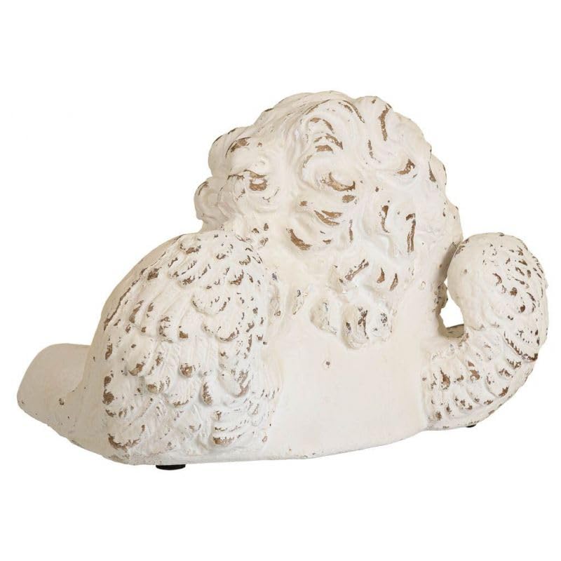 Statuette ange blanche magnésie pour sublimer les massifs de fleurs