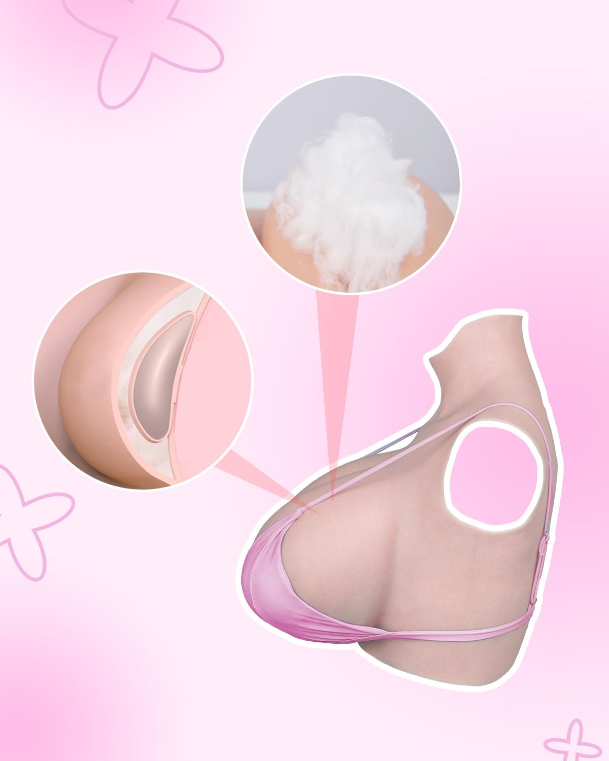 Silicone Breastplate Airbag Cotton Breast Forms Huge Fake Boobs S Cup Z Cup for Cosplay Transgender Crossdresser