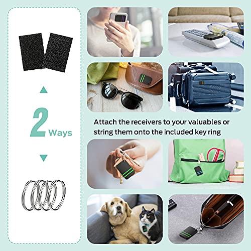 Esky Key Finder Locator with Sound, Stick-on TV Remote Control Finder, Item Locator Tags with 85dB Noise Sound 6 Receivers, Wallet Tracker Key Finders for Finding Keys, Remote Gift Idea