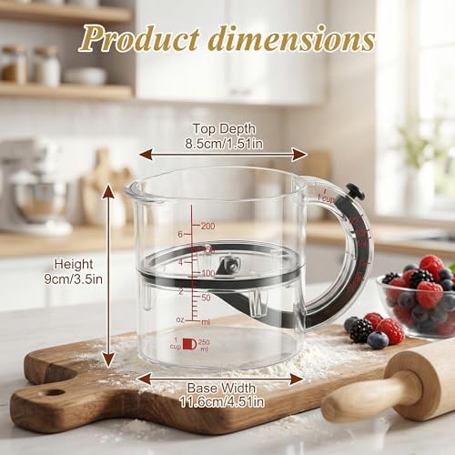 Vaso medidor ajustable 4 en 1 con base auto-limpiante miniatura 3