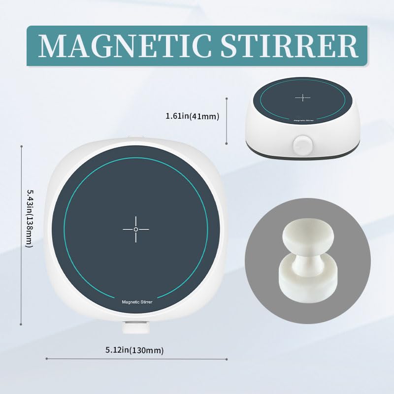 Vista 5 de Agitador magnético de laboratorio, mezclador magnético, placa de agitación Max 2000 PRM 101.4 fl oz con barra de agitación y reciclador magnético