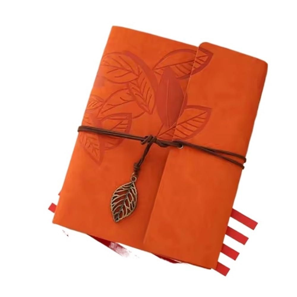 Photo Album Photographs Scrapbook Book Ring Binder Albums Memory Books 8 Inch Printed(Orange)