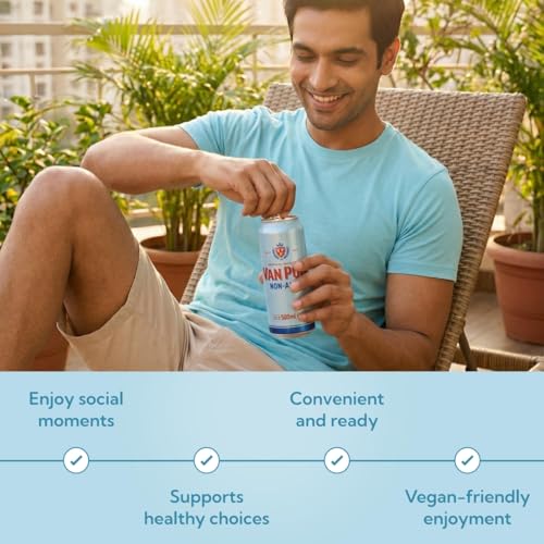 Image of Van Pur Non Alcoholic Beer 500 ML - Zero Alcohol Malt Beverage, Light & Refreshing, Pack of 1