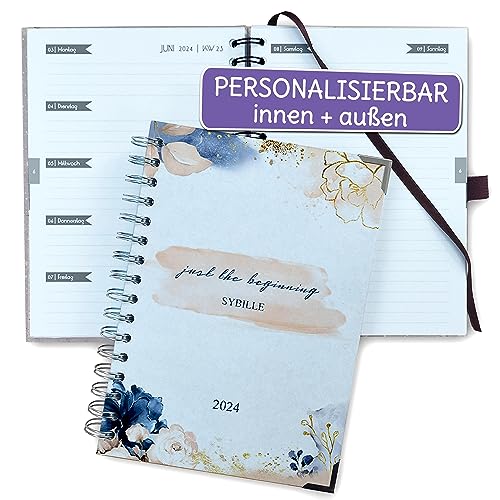 Agenda Tascabile 2024 DUMONT Lovely Flowers - Design Fiori, Formato 11,3 X 16,3 Cm, Con Calendario Settimanale - Pianificatore Elegante