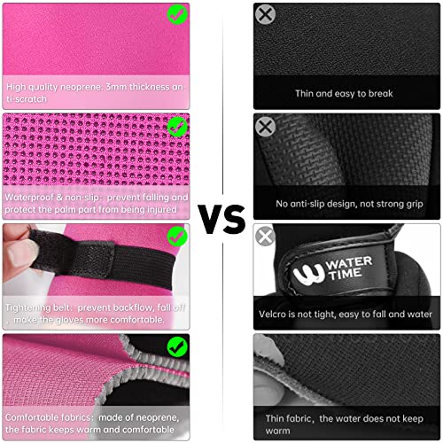 3mm Neoprene Diving Gloves, Wetsuit Gloves Thermal Anti-slip Scuba Gloves for Men Women Diving Snorkeling Sailing (Pink, S) - Image 4