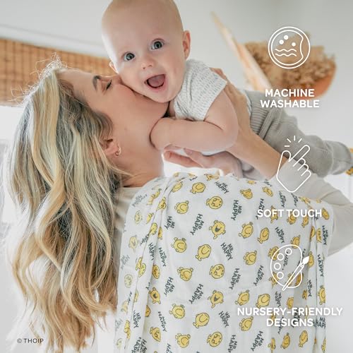 Image of JuJuBe x Studio Oh! Baby Essentials Reversible Baby Blanket - Soft Throw for Newborns & Infants, Ideal for Tummy Time, Home, Travel & Nursery Essentials - Little Miss Sunshine