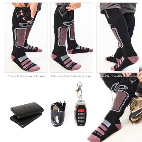 EnerWear Unisex Battery Heated Knee High Merino Wool Socks4