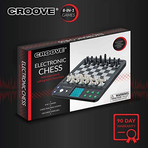 Image of Electronic Magnetic Chess and Checkers Set 10 inch, 8-in-1 Board Games, Digital Staunton Chess Board Game Sets for Adults & Kids, Teenager Toys, Gifts for Boys and Girls Ages 7 8 9 10 11 12+ Years Old