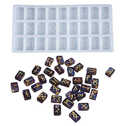 Moule en silicone runes pour résine époxy de divination - 5