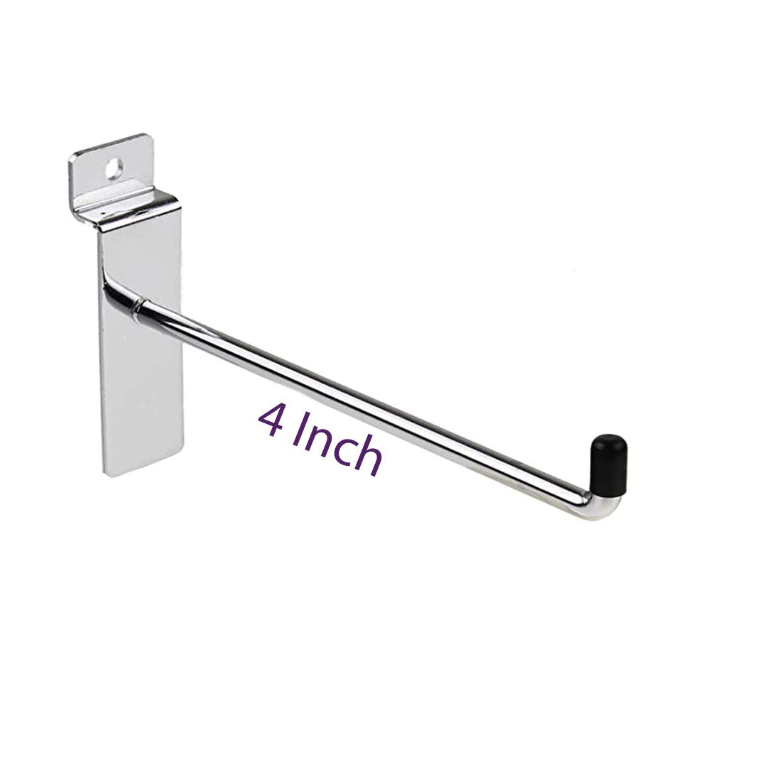 Msf Chrome 50 X 4 Inch Slatwall Hooks Or 10Cm Single Prong Slatwall Hook Pack Of 50Pcs