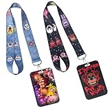 Pounchi Horror Game Lanyard (2 Pcs) with Cartoon ID Badge Holder for Keys Wallet, Video Game Lanyards for School Office Party Supplies Teens