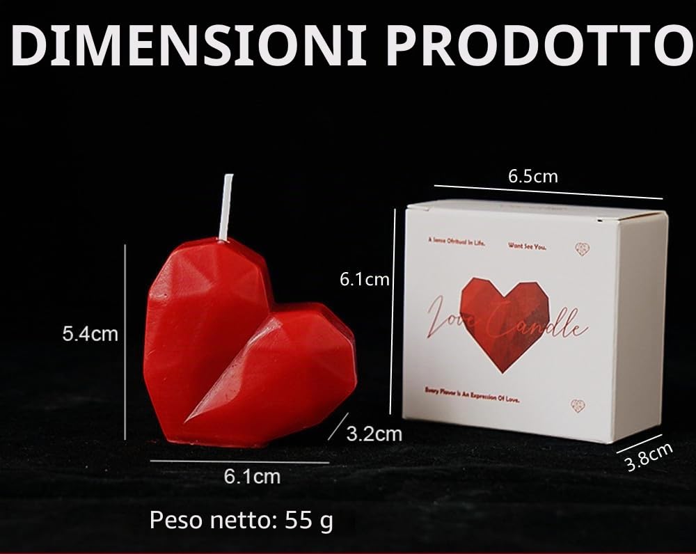 2 candele profumate a forma di cuore per San Valentino, realizzate a mano, per San Valentino, matrimoni, anniversari, compleanni, decorazioni per la casa