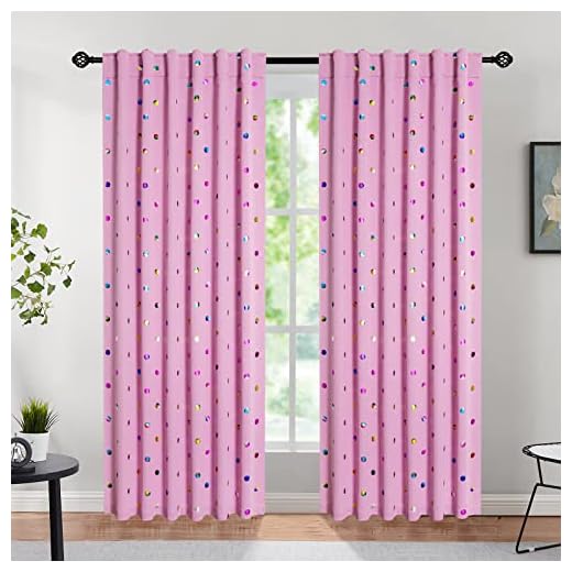 Pink Blackout Curtains for Girls Bedroom Living Room