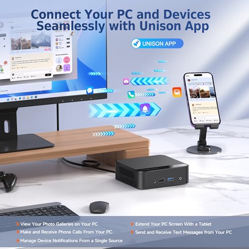Image of Mini PC,Twin Lake N150(Turbo 3.6Hz) 16GB DDR4 500GB M.2 SSD Dual LAN, Desktop Mini Computer 4K Dual HDMI Display, Wifi5, BT5.0, Built-in 45W Power Supply