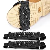 Milisten 1 Paar Steigeisen mit 7 Zähnen: Verstellbare Eiskrallen für Schuhe & Stiefel - rutschfeste Schuhkrallen für Winterwandern, Bergsteigen und Outdoor-Aktivitäten Schwarz