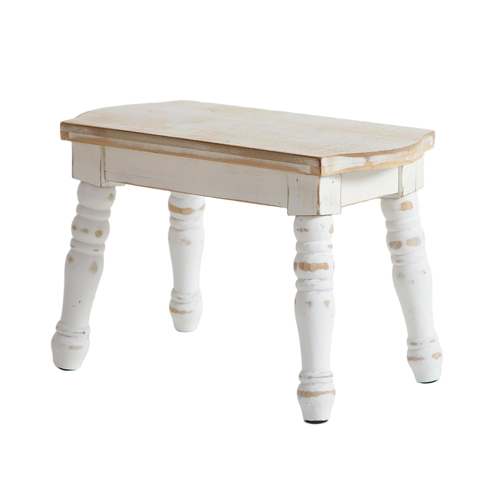 Wooden Stool, Rustic Farmhouse Step Stool for Adults, Small Solid Wood Plant Stool, Foot Stools for Bathroom, Kitchen, Bedroom, Plant Stand